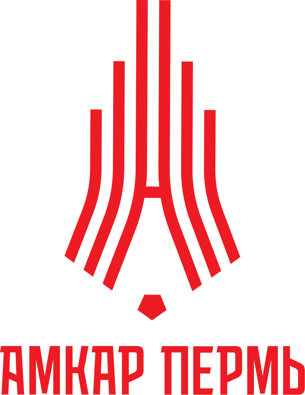 Logo of Amkar Perm, a Russian football club, featuring stylized red vertical lines and text